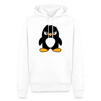Pinguin guckt ernst böse gefährlicher cooler Blick - Men’s Premium Organic Hoodie - white - Front - Nico (187cm)