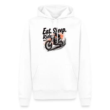 Motocross Eat Sleep Ride Repeat - Men’s Premium Organic Hoodie - white - Front - Nico (187cm)