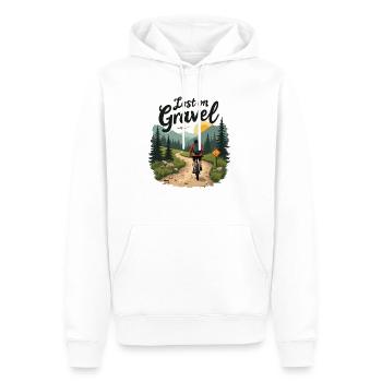 Perdu sur le gravier Vélo de gravier Vélos de gravier - Sweat à capuche Premium bio Homme - blanc - Devant - Nico (187cm)