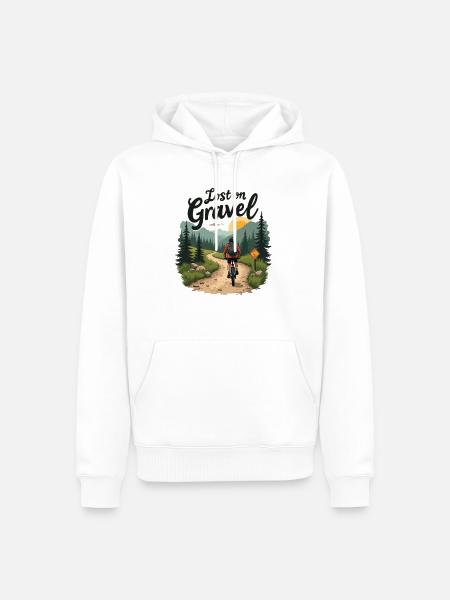 Lost on Gravel Gravelbike Gravelbikes Gravel - Männer Premium Bio Hoodie - Weiß