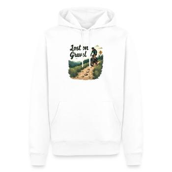 Perdu sur le gravier Vélo de gravier Vélos de gravier - Sweat à capuche Premium bio Homme - blanc - Devant - Nico (187cm)