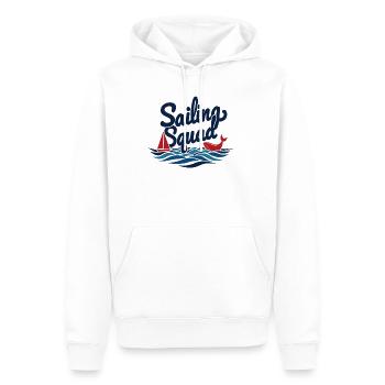 Sailing Squad – Maritimes Design für Segelfans - Männer Premium Bio Hoodie - Weiß - Vorne - Nico (187cm)