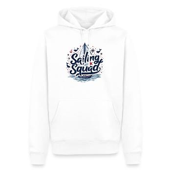 Sailing Squad – Maritimes Design für Segelfans - Männer Premium Bio Hoodie - Weiß - Vorne - Nico (187cm)