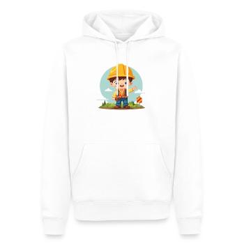 Construction Worker Design – Cute Motif for Kids - Men’s Premium Organic Hoodie - white - Front - Nico (187cm)