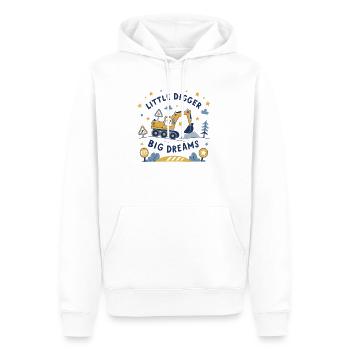 Little Digger Big Dreams – Süßes Bagger Design - Männer Premium Bio Hoodie - Weiß - Vorne - Nico (187cm)