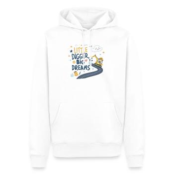 Little Digger Big Dreams – Süßes Bagger Design - Männer Premium Bio Hoodie - Weiß - Vorne - Nico (187cm)