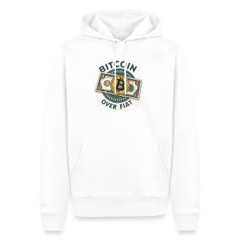 Bitcoin Over – Conception de crypto-monnaies pour les passionnés - Sweat à capuche Premium bio Homme - blanc - Devant - Nico (187cm)