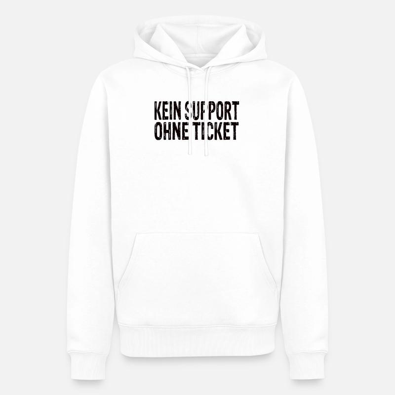 Pas d’assistance sans ticket - Sweat à capuche Premium bio Homme - blanc