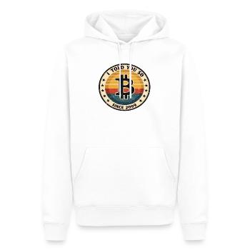 Retro Bitcoin Design - Crypto Fashion pour - Sweat à capuche Premium bio Homme - blanc - Devant - Nico (187cm)
