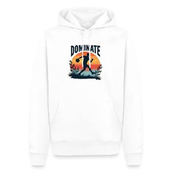 Dominer ou noyer – Motif sportif pour les athlètes - Sweat à capuche Premium bio Homme - blanc - Devant - Nico (187cm)