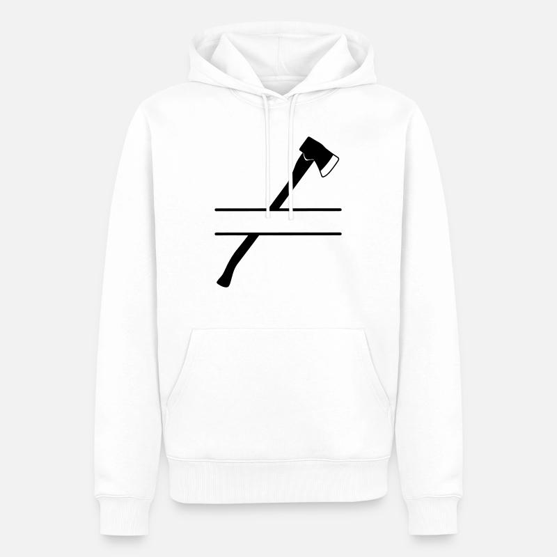 Holzfäller-Axt-Banner - Männer Premium Bio Hoodie - Weiß