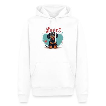 Teckel Chien Amour Teckel Dog Friends Amoureux des animaux - Sweat à capuche Premium bio Homme - blanc - Devant - Nico (187cm)