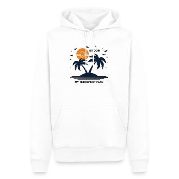 Retraite Bitcoin Btc – Investisseurs et traders en crypto - Sweat à capuche Premium bio Homme - blanc - Devant - Nico (187cm)