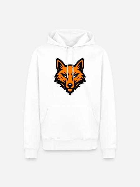 Tête de renard - Sweat à capuche Premium bio Homme - blanc