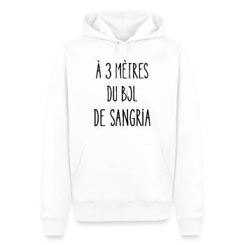 à 3 mètres du bol de sangria - Sweat à capuche Premium bio Homme - blanc - Devant - Nico (187cm)