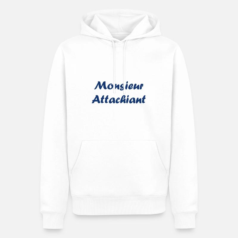 Attachiant - Sweat à capuche Premium bio Homme - blanc