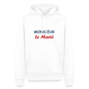 Monsieur Le Marié - Sweat à capuche Premium bio Homme - blanc - Devant - Nico (187cm)