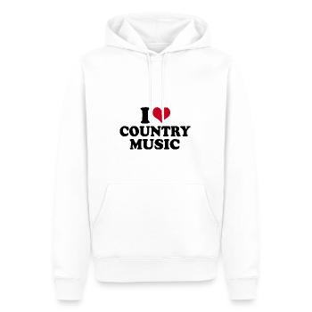 J’aime la musique country - Sweat à capuche Premium bio Homme - blanc - Devant - Nico (187cm)
