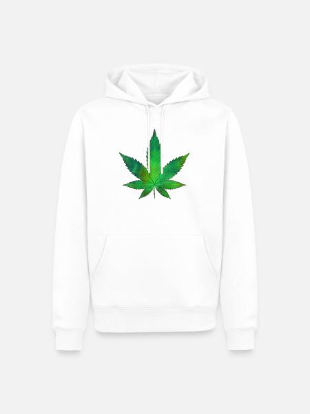 Weed Ölfarbe - Männer Premium Bio Hoodie - Weiß