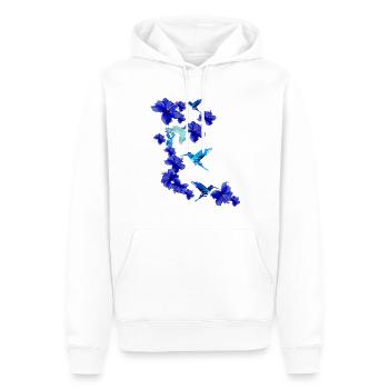 hibiskus,blumen,blüten,blumen,kolibri,floral - Männer Premium Bio Hoodie - Weiß - Vorne - Nico (187cm)