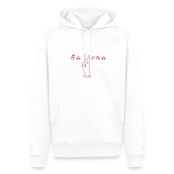 Peace Bayona - Sweat à capuche Premium bio Homme - blanc - Devant - Nico (187cm)
