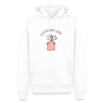 Blumenstrauß in Vase - Aufblühende Schönheit - Männer Premium Bio Hoodie - Weiß - Vorne - Nico (187cm)