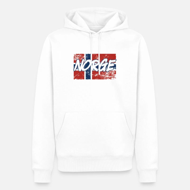 conception Norge - Sweat à capuche Premium bio Homme - blanc