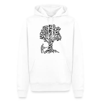 Naturecontest T-Shirt Mensch vs. Natur Wortwolke - Männer Premium Bio Hoodie - Weiß - Vorne - Nico (187cm)