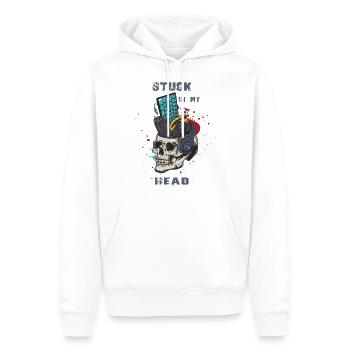 Contenu de ma tête - jeu - joueurs - Sweat à capuche Premium bio Homme - blanc - Devant - Nico (187cm)