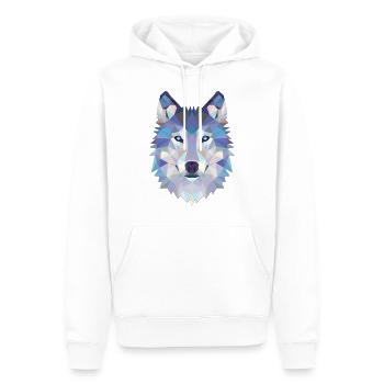 Loup Origami - Sweat à capuche Premium bio Homme - blanc - Devant - Nico (187cm)