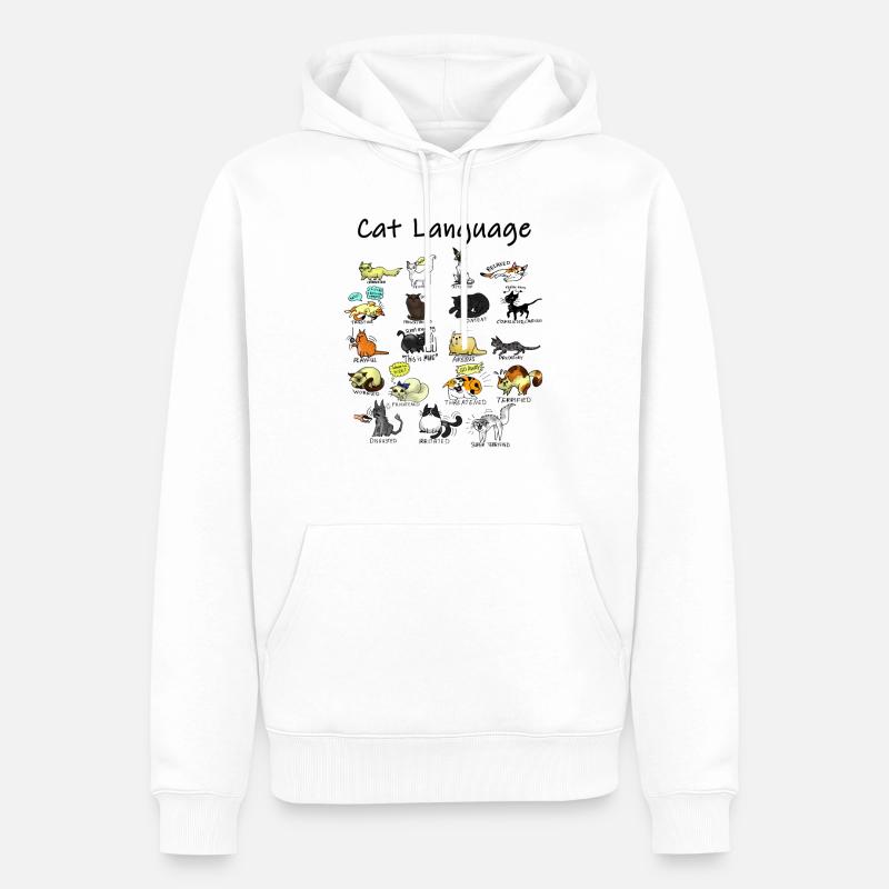Cat Language - Männer Premium Bio Hoodie - Weiß