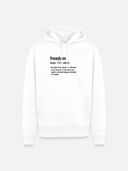 Frihed / frihed / sjov ord - Herre Premium økologisk hoodie - hvid