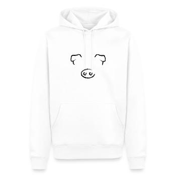 tête de porc animal - Sweat à capuche Premium bio Homme - blanc - Devant - Nico (187cm)