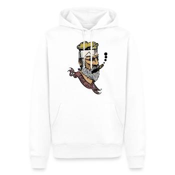 Bart homme avec cigare - Sweat à capuche Premium bio Homme - blanc - Devant - Nico (187cm)