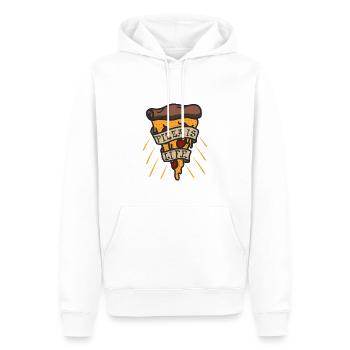 Pizza Is Life, Pizza Is Love! Gift! - Men’s Premium Organic Hoodie - white - Front - Nico (187cm)