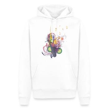 Colours of Music - Männer Premium Bio Hoodie - Weiß - Vorne - Nico (187cm)