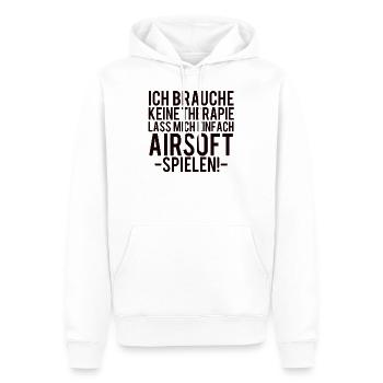 Airsoft - Männer Premium Bio Hoodie - Weiß - Vorne - Nico (187cm)