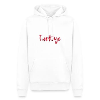 Turquie Drapeau turc - Sweat à capuche Premium bio Homme - blanc - Devant - Nico (187cm)