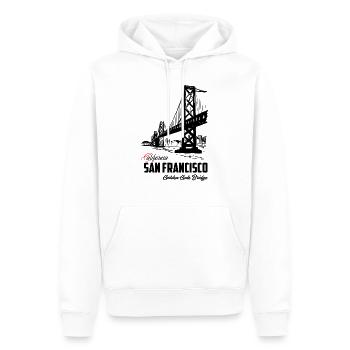 San Francisco Golden Gate Bridge - Sweat à capuche Premium bio Homme - blanc - Devant - Nico (187cm)