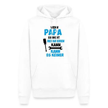 If dad can not fix it - Men’s Premium Organic Hoodie - white - Front - Nico (187cm)