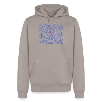 Branches leaves - Men’s Premium Organic Hoodie - taupe - Front - Nico (187cm)