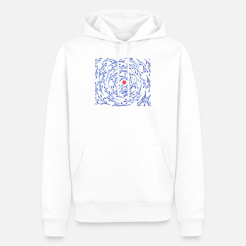 feuilles Branches - Sweat à capuche Premium bio Homme - blanc