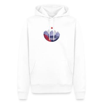 Coucher de soleil au japon - Sweat à capuche Premium bio Homme - blanc - Devant - Nico (187cm)
