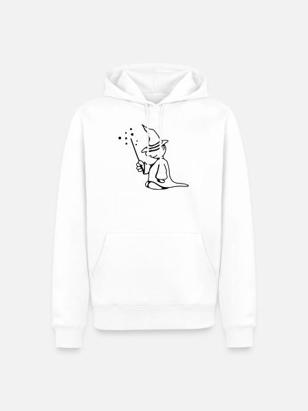 Kleiner Zauberer mit Zauberhut und Zauberstab - Männer Premium Bio Hoodie - Weiß