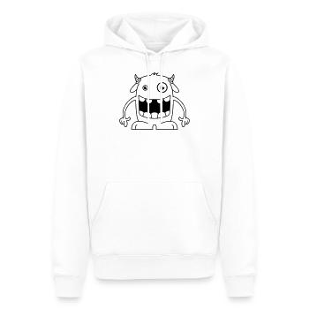 Lustiges Monster mit Hörnern - Männer Premium Bio Hoodie - Weiß - Vorne - Nico (187cm)