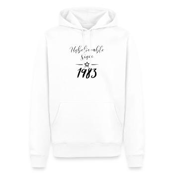 1983 t-shirts et cadeaux incroyables depuis 1983 - Sweat à capuche Premium bio Homme - blanc - Devant - Nico (187cm)