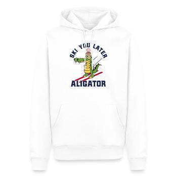 Ski - Männer Premium Bio Hoodie - Weiß - Vorne - Nico (187cm)