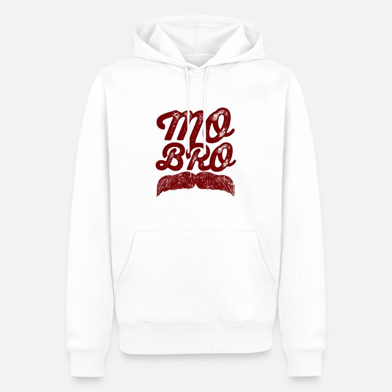 MOBRO - Sweat à capuche Premium bio Homme - blanc