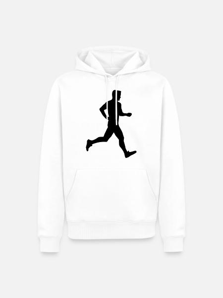 Running Man, runner - Men’s Premium Organic Hoodie - white