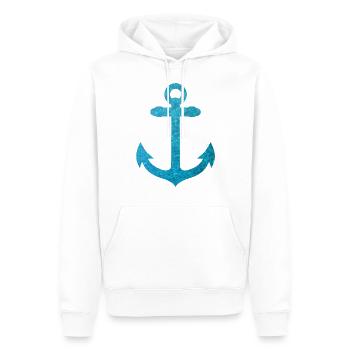 Anker Wellen und Meer - Männer Premium Bio Hoodie - Weiß - Vorne - Nico (187cm)